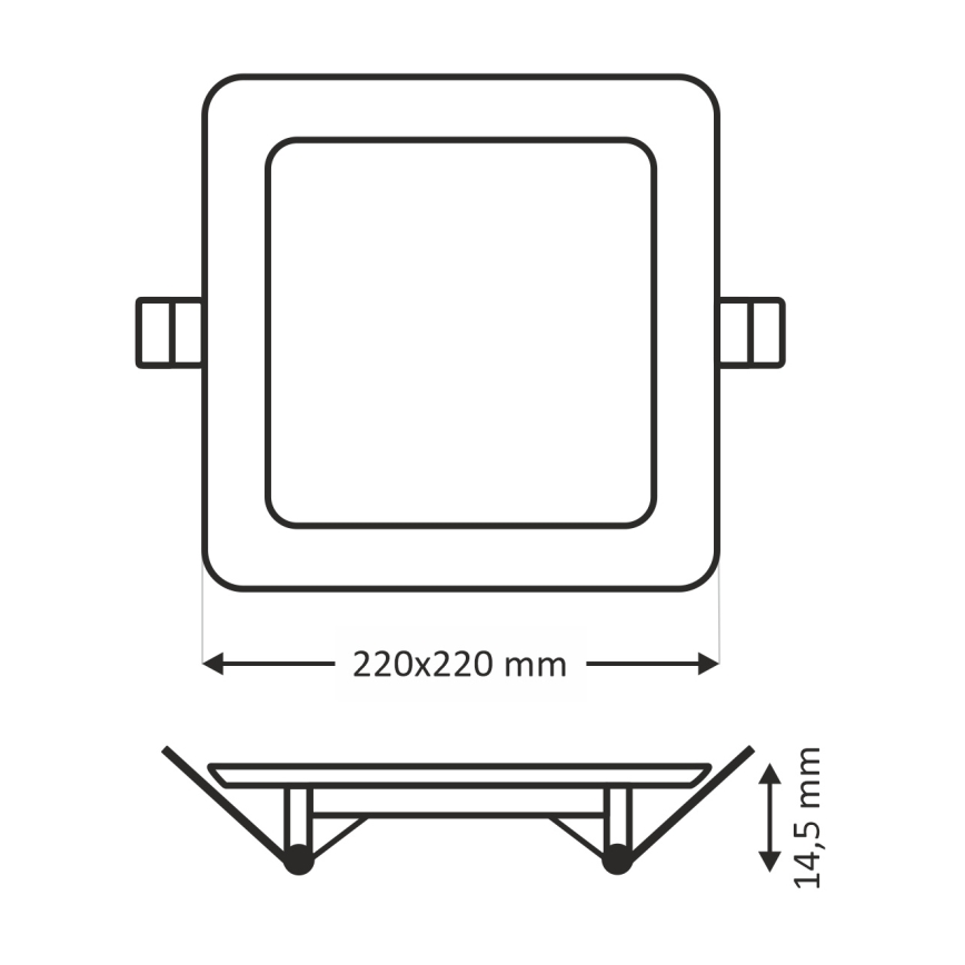 LED Iegremdējama lampa SQUARE LED/18W/230V 6500K 22x22 cm balta