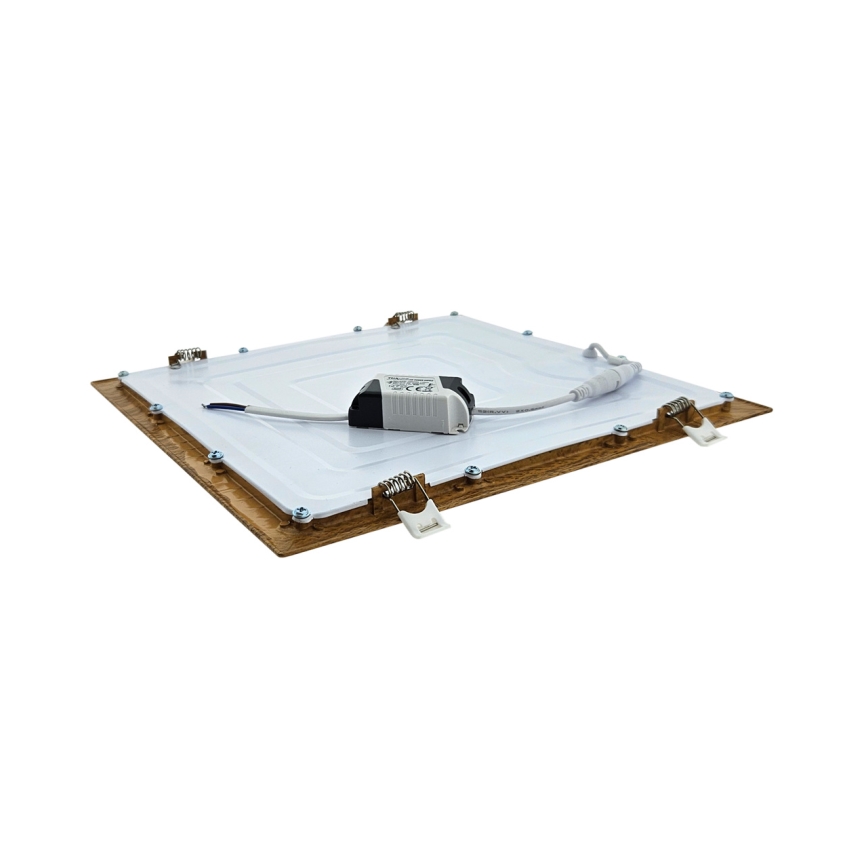 LED Iegremdējama lampa SQUARE LED/24W/230V 4200K 29,2x29,2 cm brūna
