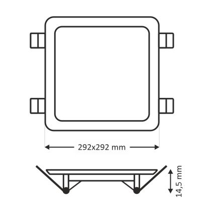 LED Iegremdējama lampa SQUARE LED/24W/230V 4200K 29,2x29,2 cm brūna
