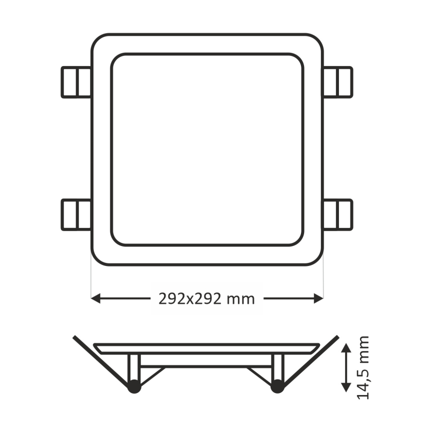 LED Iegremdējama lampa SQUARE LED/24W/230V 4200K 29,2x29,2 cm brūna