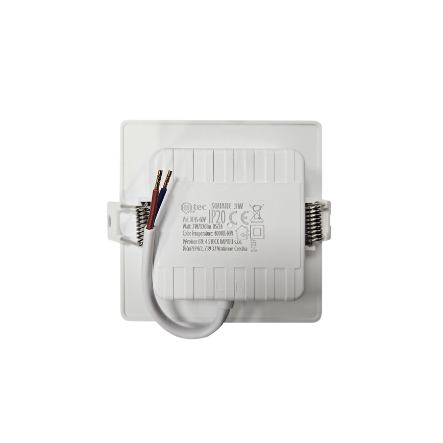 LED Iegremdējama lampa SQUARE LED/3W/230V 4000K 9x9 cm balta