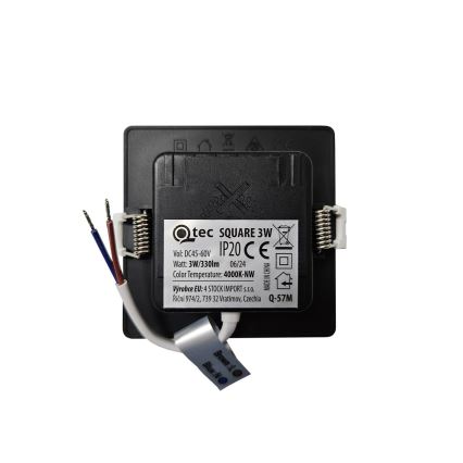 LED Iegremdējama lampa SQUARE LED/3W/230V 4000K 9x9 cm melna