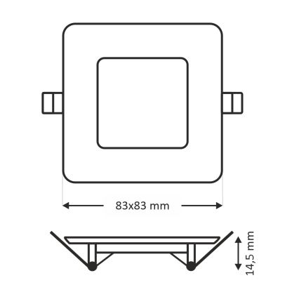 LED Iegremdējama lampa SQUARE LED/3W/230V 4200K 8,3x8,3 cm balta
