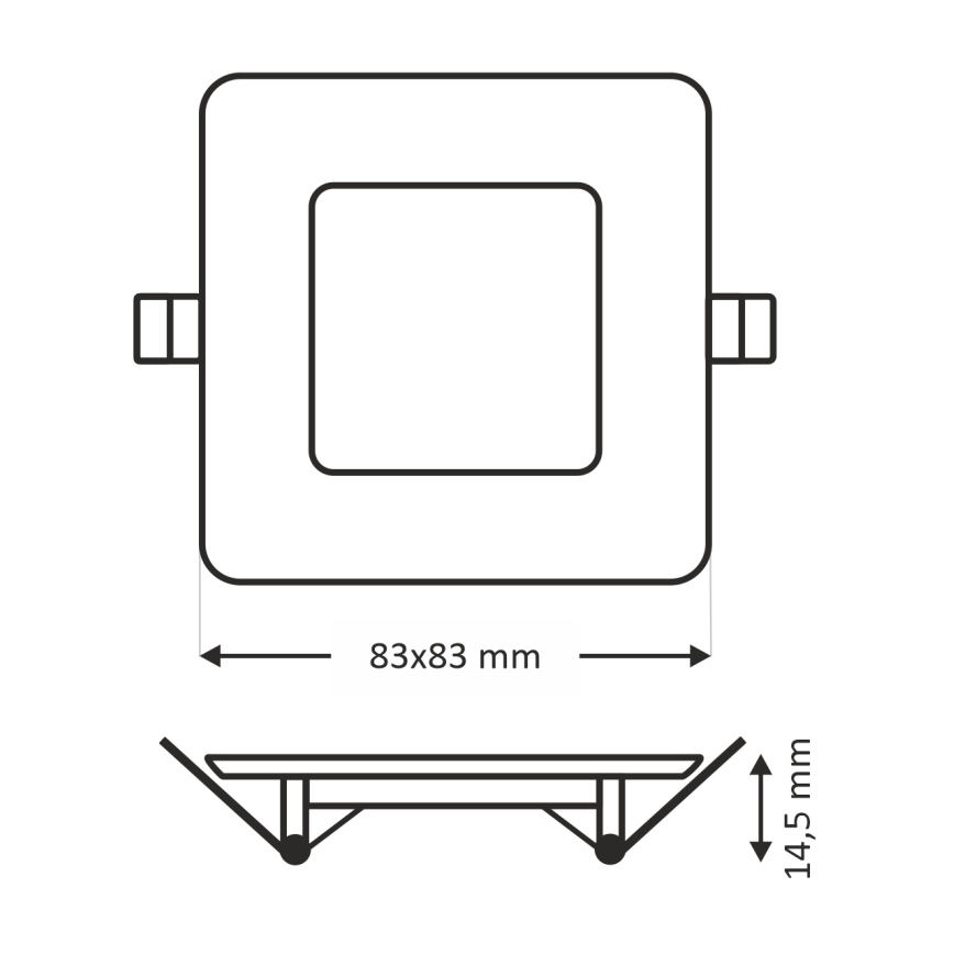 LED Iegremdējama lampa SQUARE LED/3W/230V 4200K 8,3x8,3 cm balta