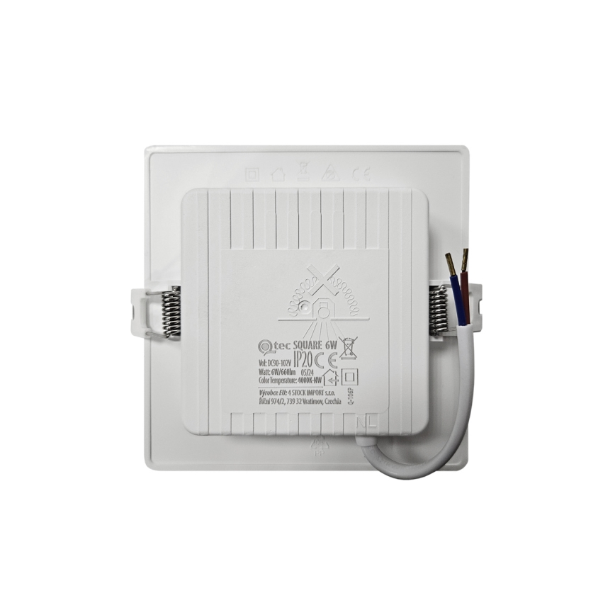 LED Iegremdējama lampa SQUARE LED/6W/230V 4000K 12x12 cm balta