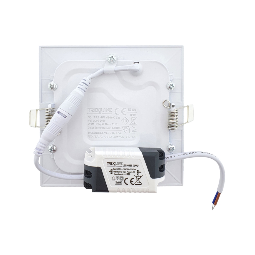 LED Iegremdējama lampa SQUARE LED/6W/230V 6500K 11,8x11,8 cm balta