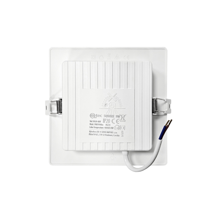 LED Iegremdējama lampa SQUARE LED/9W/230V 4000K 14,5x14,5 cm balta