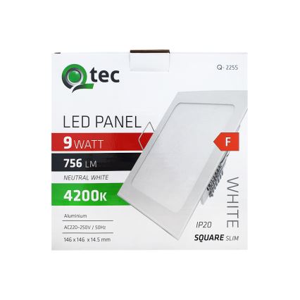 LED Iegremdējama lampa SQUARE LED/9W/230V 4200K 14,6x14,6 cm balta