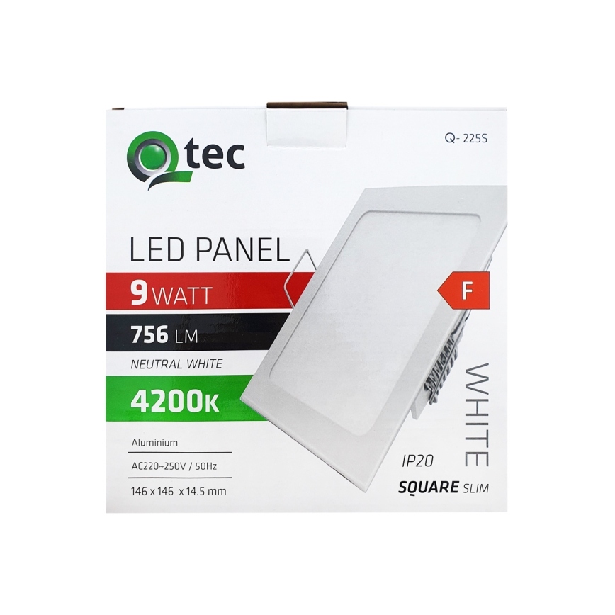 LED Iegremdējama lampa SQUARE LED/9W/230V 4200K 14,6x14,6 cm balta