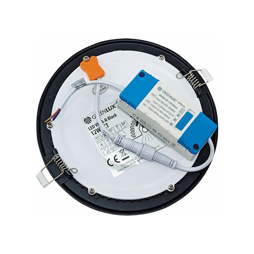 LED Iegremdējama lampa VEGA LED/12W/230V 2900/3900/5800K d. 17,5 cm melna