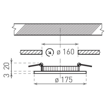 LED Iegremdējama lampa VEGA LED/12W/230V 2900/3900/5800K d. 17,5 cm melna