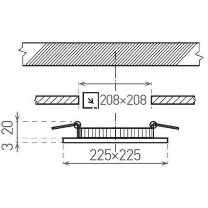 LED Iegremdējama lampa VEGA LED/18W/230V 2900/3900/5800K 22,5x22,5 cm balta