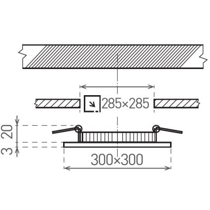 LED Iegremdējama lampa VEGA LED/24W/230V 2900/3900/5800K 30x30 cm balta