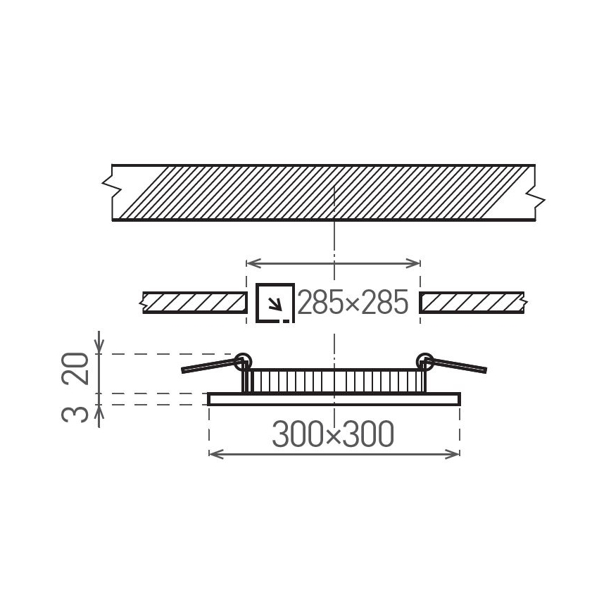 LED Iegremdējama lampa VEGA LED/24W/230V 2900/3900/5800K 30x30 cm balta