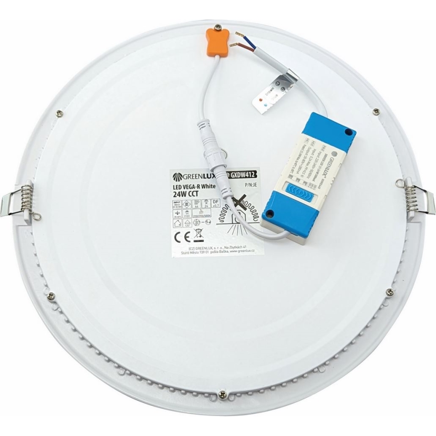 LED Iegremdējama lampa VEGA LED/24W/230V 2900/3900/5800K d. 30 cm balta