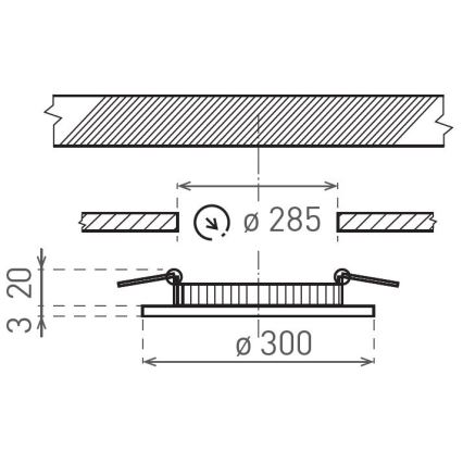 LED Iegremdējama lampa VEGA LED/24W/230V 2900/3900/5800K d. 30 cm balta