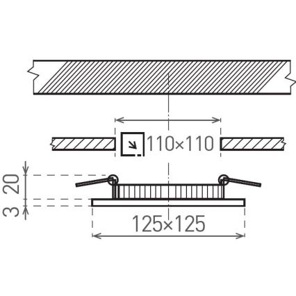 LED Iegremdējama lampa VEGA LED/6W/230V 2900/3900/5800K 12,5x12,5 cm balta