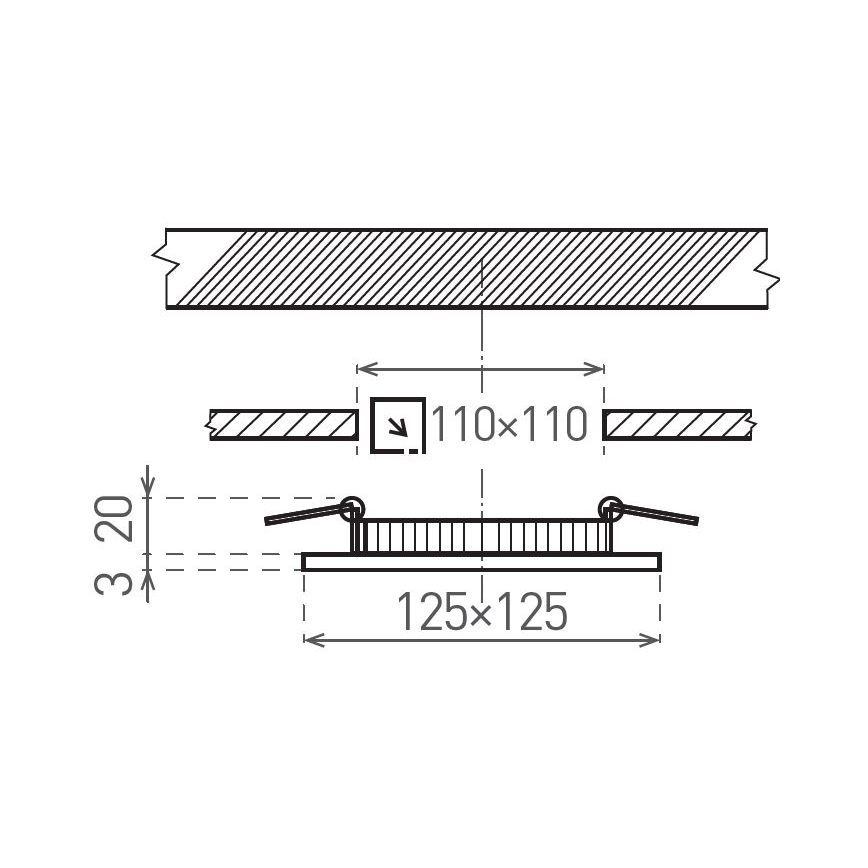LED Iegremdējama lampa VEGA LED/6W/230V 2900/3900/5800K 12,5x12,5 cm balta