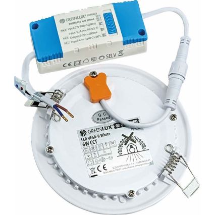 LED Iegremdējama lampa VEGA LED/6W/230V 2900/3900/5800K d. 12,5 cm balta