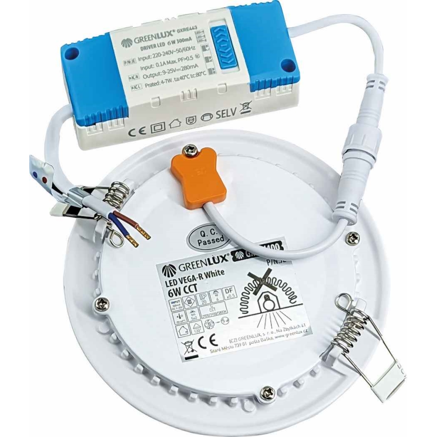 LED Iegremdējama lampa VEGA LED/6W/230V 2900/3900/5800K d. 12,5 cm balta