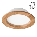 LED Iegremdējama lampa WOODY SPOT LED/12,5W/230V 4000K ozols ø 16 cm