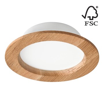 LED Iegremdējama lampa WOODY SPOT LED/12,5W/230V 4000K ozols ø 16 cm