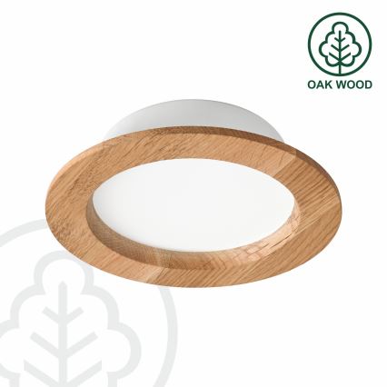 LED Iegremdējama lampa WOODY SPOT LED/12,5W/230V 4000K ozols ø 16 cm