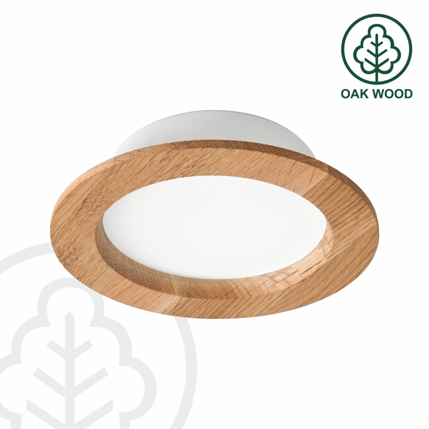 LED Iegremdējama lampa WOODY SPOT LED/12,5W/230V 4000K ozols ø 16 cm