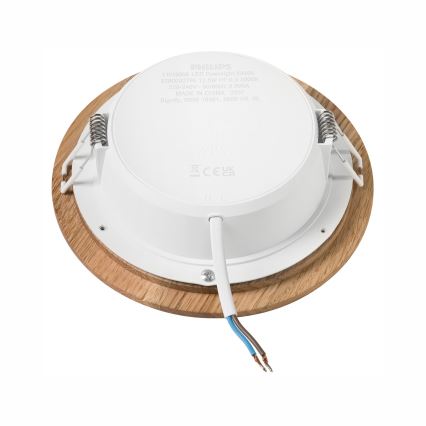 LED Iegremdējama lampa WOODY SPOT LED/12,5W/230V 4000K ozols ø 16 cm