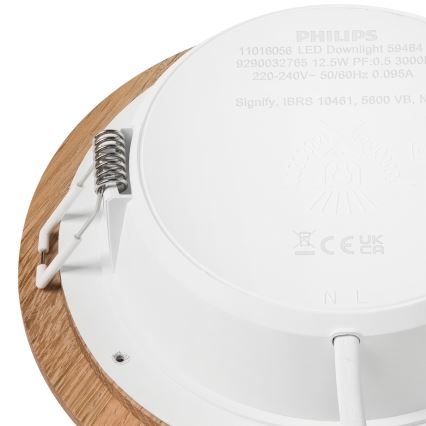 LED Iegremdējama lampa WOODY SPOT LED/12,5W/230V 4000K ozols ø 16 cm