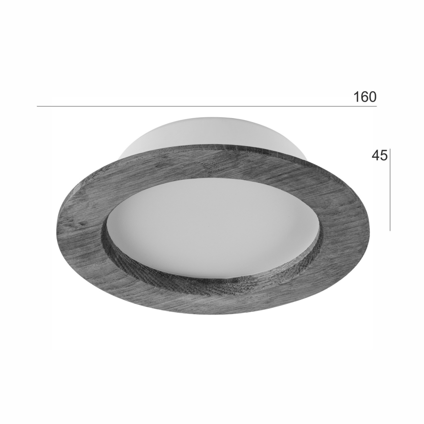LED Iegremdējama lampa WOODY SPOT LED/12,5W/230V 4000K ozols ø 16 cm