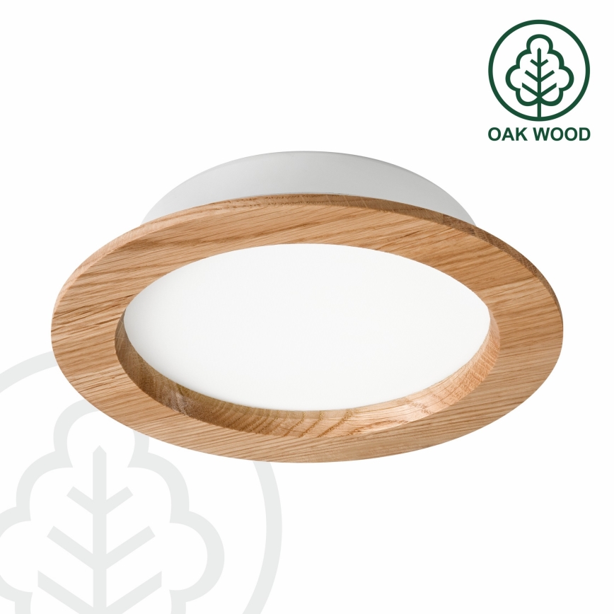 LED Iegremdējama lampa WOODY SPOT LED/16,5W/230V 4000K ozols ø 18,5 cm