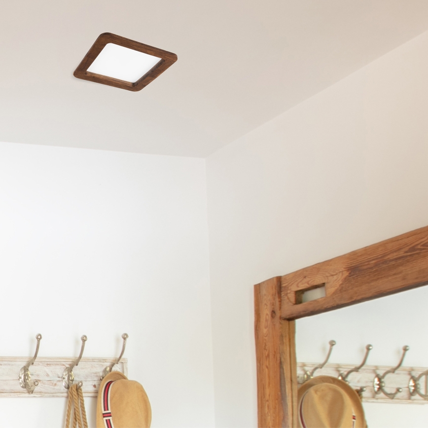 LED Iegremdējama lampa WOODY SPOT LED/17W/230V 3000K ķirsis 18,5x18,5 cm
