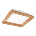 LED Iegremdējama lampa WOODY SPOT LED/17W/230V 3000K ozols 18,5x18,5 cm