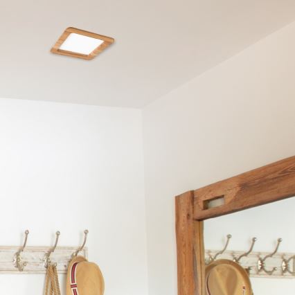 LED Iegremdējama lampa WOODY SPOT LED/17W/230V 3000K ozols 18,5x18,5 cm