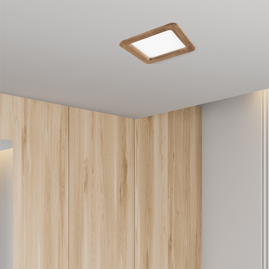 LED Iegremdējama lampa WOODY SPOT LED/17W/230V 3000K rieksts 18,5x18,5 cm