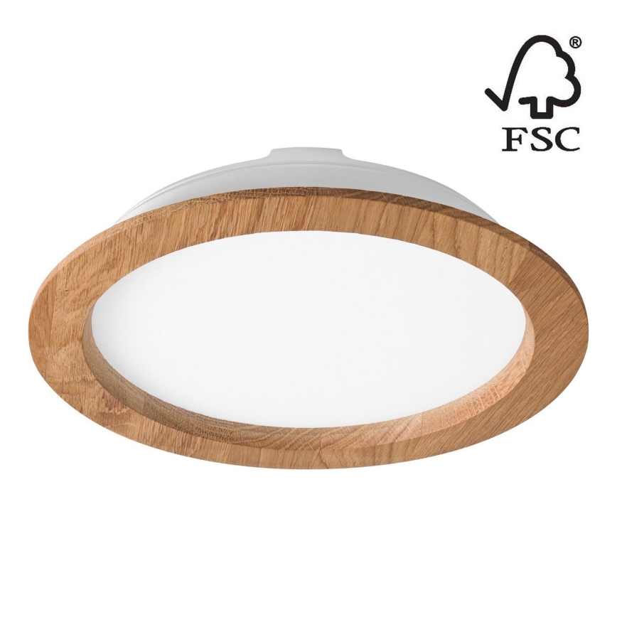 LED Iegremdējama lampa WOODY SPOT LED/23,5W/230V 4000K ozols ø 23,5 cm