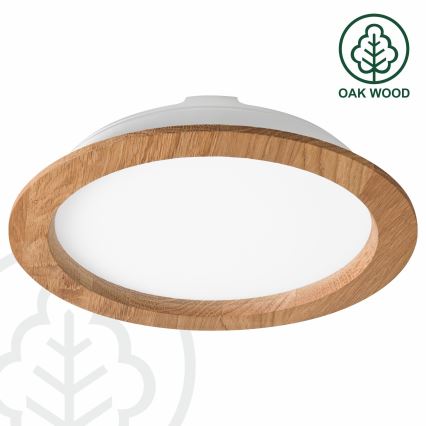 LED Iegremdējama lampa WOODY SPOT LED/23,5W/230V 4000K ozols ø 23,5 cm