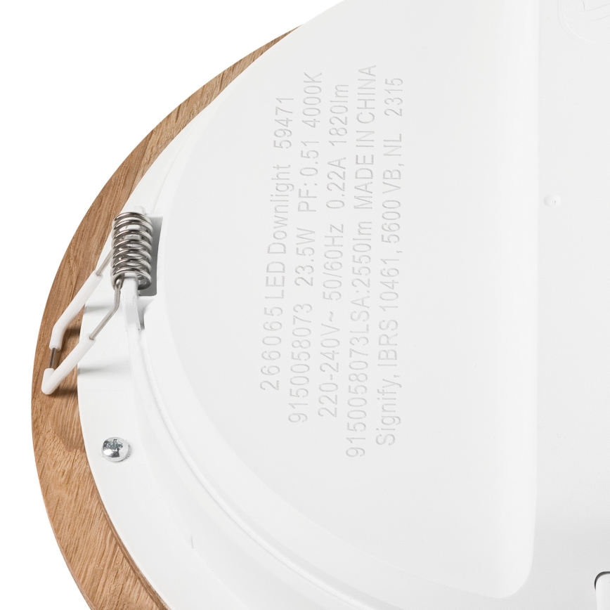LED Iegremdējama lampa WOODY SPOT LED/23,5W/230V 4000K ozols ø 23,5 cm
