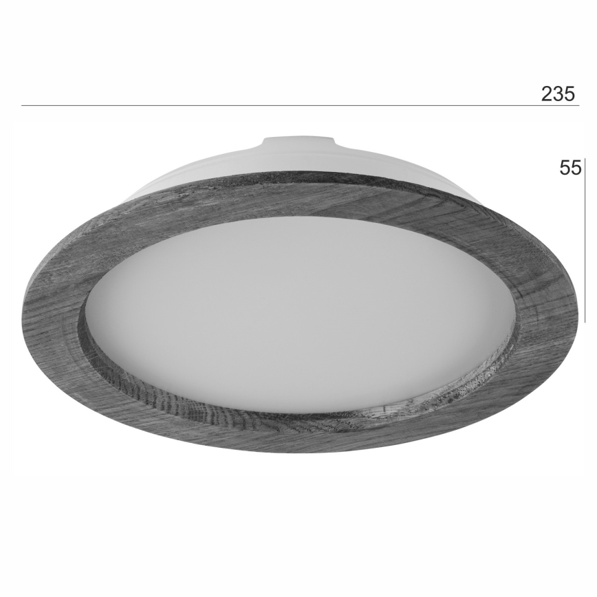LED Iegremdējama lampa WOODY SPOT LED/23,5W/230V 4000K ozols ø 23,5 cm