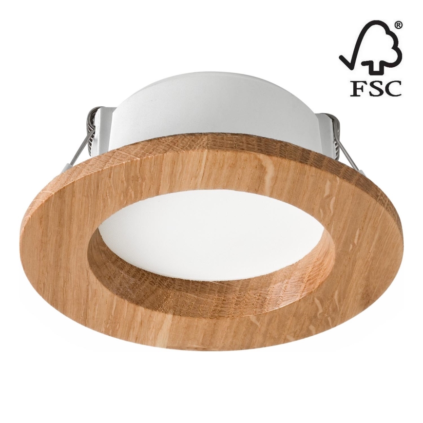 LED Iegremdējama lampa WOODY SPOT LED/5,5W/230V 4000K ozolkoks ø 10 cm