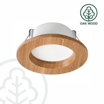 LED Iegremdējama lampa WOODY SPOT LED/5,5W/230V 4000K ozolkoks ø 10 cm