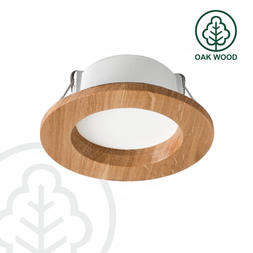 LED Iegremdējama lampa WOODY SPOT LED/5,5W/230V 4000K ozolkoks ø 10 cm