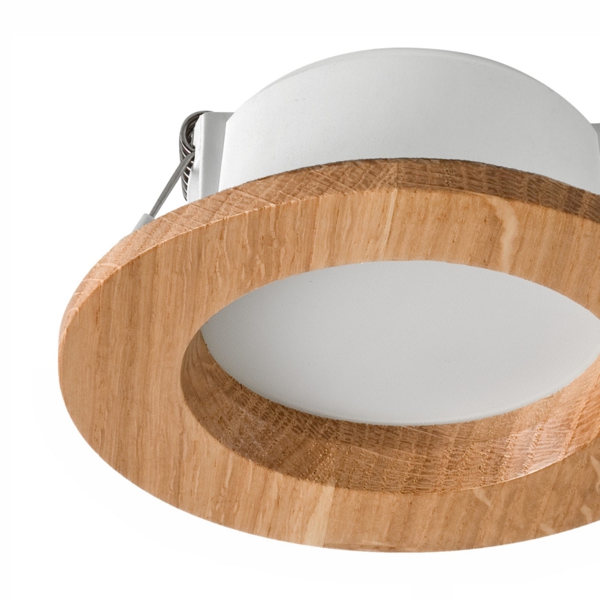 LED Iegremdējama lampa WOODY SPOT LED/5,5W/230V 4000K ozolkoks ø 10 cm
