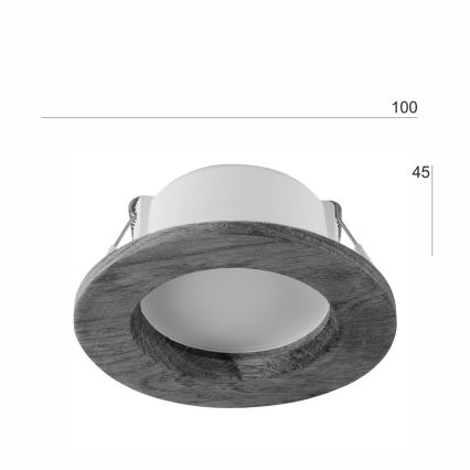 LED Iegremdējama lampa WOODY SPOT LED/5,5W/230V 4000K ozolkoks ø 10 cm