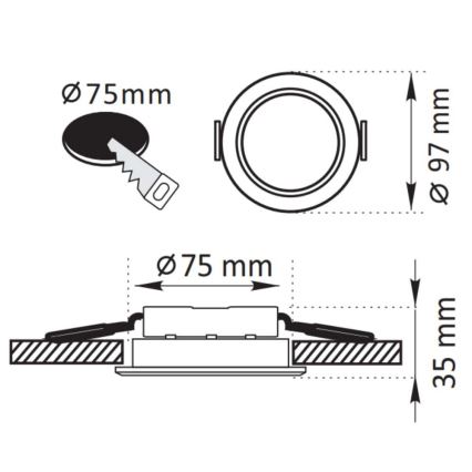 LED Iegremdējama lampa ZOE LED/4,8W/230V sudraba