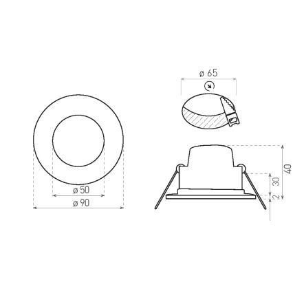 LED Iegremdējama vannas istabas lampa BONO LED/5W/230V 3000K IP65 melna