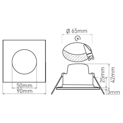 LED Iegremdējama vannas istabas lampa BONO LED/5W/230V 4000K IP65 melna