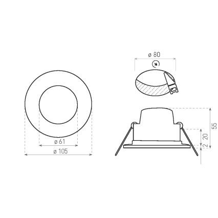 LED Iegremdējama vannas istabas lampa BONO LED/8W/230V 4000K IP65 spīdīgi hromēts