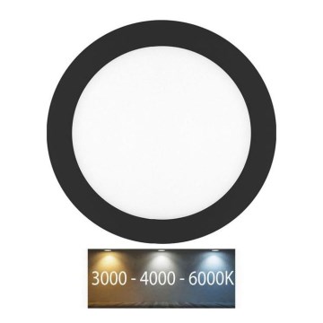 LED Iegremdējama vannas istabas lampa LADA LED/18W/230V 3000/4000/6000K d. 22 cm IP44 melna